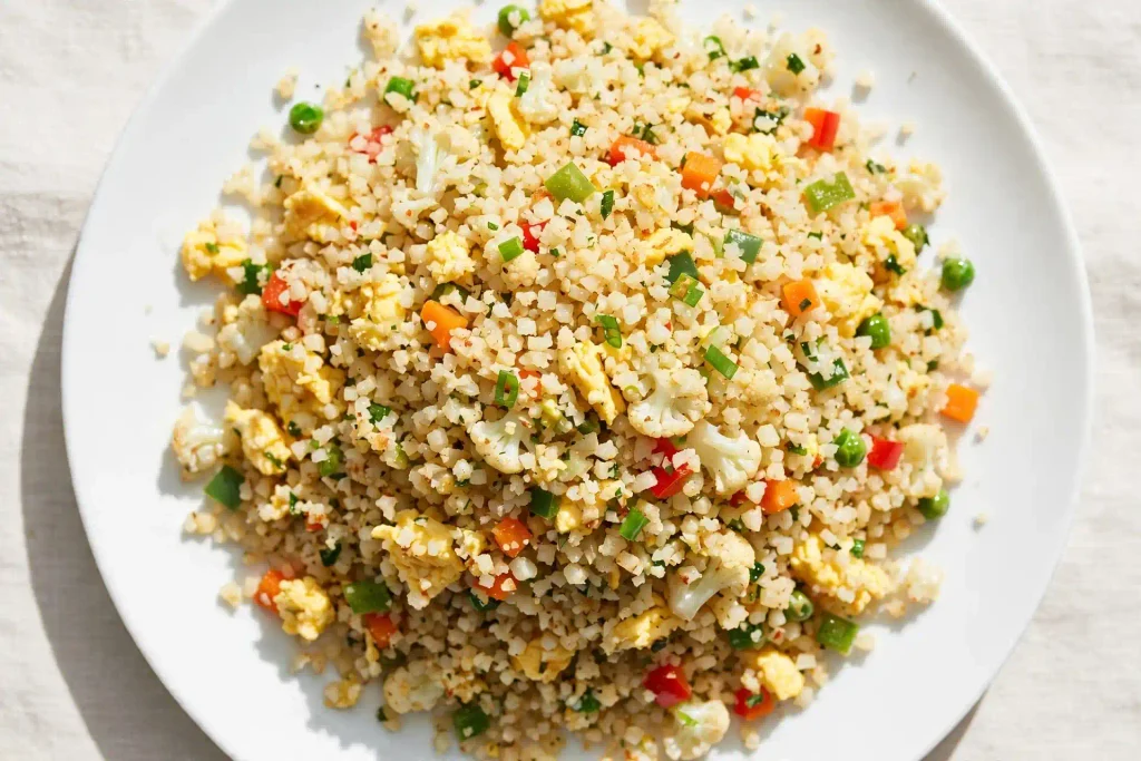 10 Best Fried Rice Recipes for Easy Weeknight Dinners 11 Overhead shot of cauliflower fried rice, the low-carb recipe closing out this roundup
