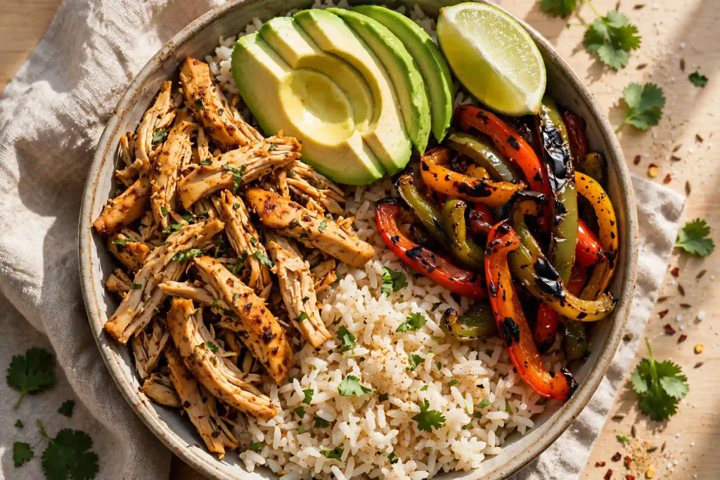 fajita bowl overhead