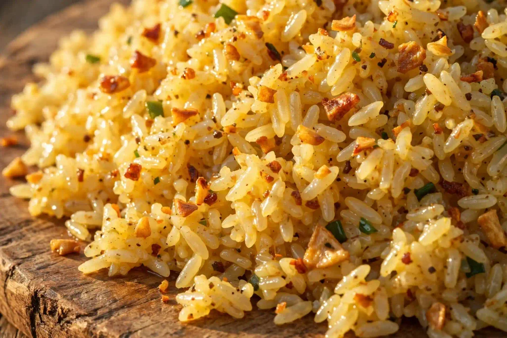10 Best Fried Rice Recipes for Easy Weeknight Dinners 9 Glossy garlic butter fried rice with toasted garlic, a rich option in this recipe roundup