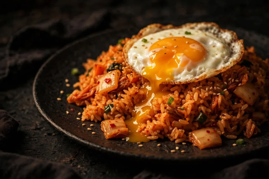 10 Best Fried Rice Recipes for Easy Weeknight Dinners 7 Kimchi fried rice topped with a fried egg, the spicy entry in this fried rice recipe list