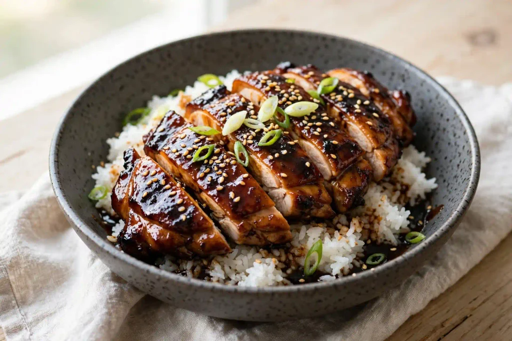 10 Best Baked Chicken Recipes for Easy Weeknight Dinners 10 Baked teriyaki chicken thighs glazed and sliced over rice, one of 10 recipes in this baked chicken roundup