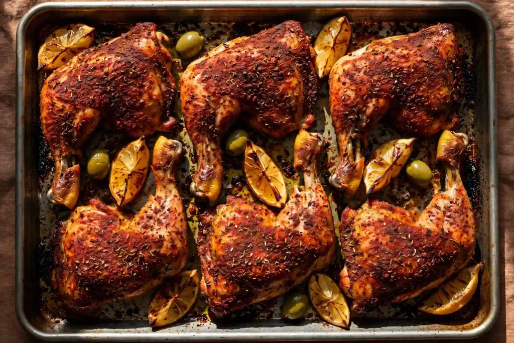 10 Best Baked Chicken Recipes for Easy Weeknight Dinners 9 Moroccan spiced baked chicken thighs with roasted lemon and olives, one of 10 recipes in this baked chicken roundup