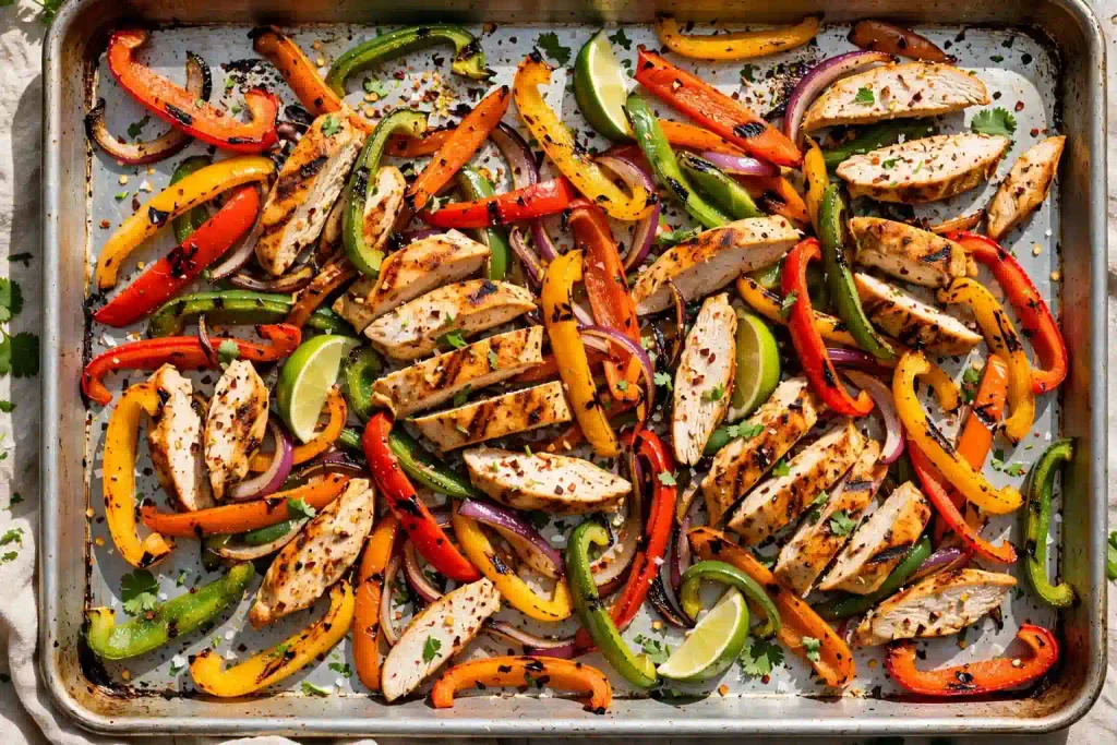 10 Best Baked Chicken Recipes for Easy Weeknight Dinners 6 Sheet pan chicken fajitas with peppers and onions, one of 10 recipes in this baked chicken roundup